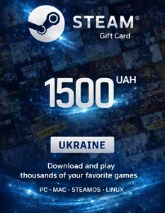 Картка Steam Wallet 1500 ₴