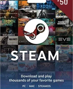 Картка Steam Wallet $50 (Україна)