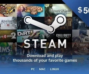 Картка Steam Wallet $50 (США)