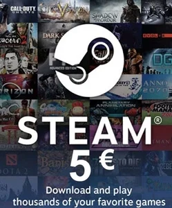 Картка Steam Wallet €5 (Європа)