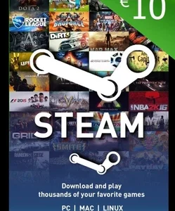 Картка Steam Wallet €10 (Європа)
