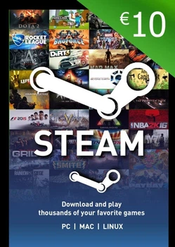 Картка Steam Wallet €10 (Європа)