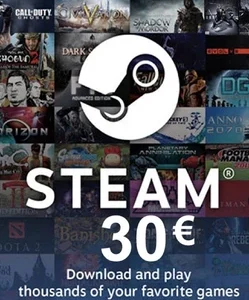 Картка Steam Wallet €30 (Європа)