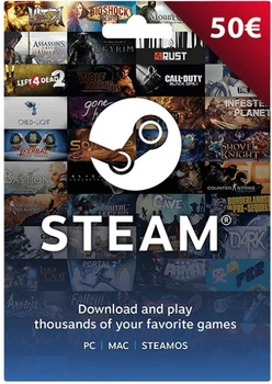 Картка Steam Wallet €50 (Європа)