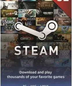 Картка Steam Wallet £5 (Британія)