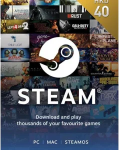 Картка Steam Wallet 40 HKD (Гонконг)